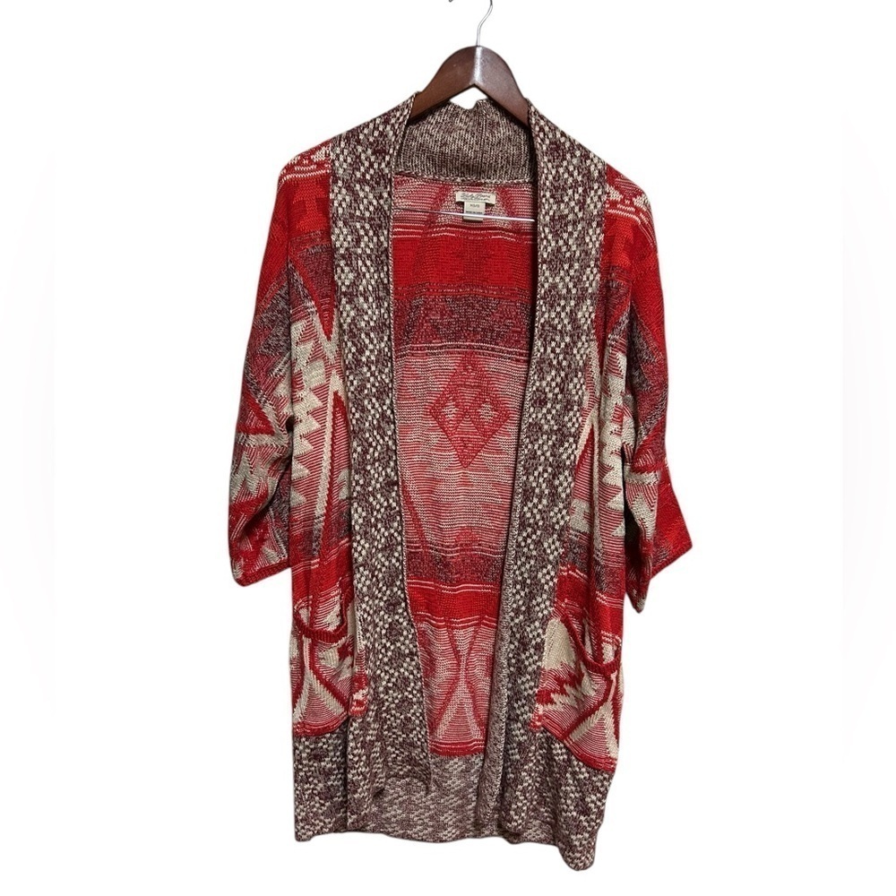 Lucky Brand Cardigan Size XS / S Sedona Western Open Front Aztec Boho Cabincore - Picture 3 of 8